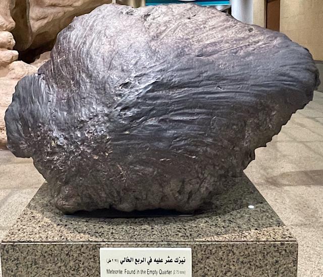 Iron Meteorite found in the Empty Quarter (Wabar impact craters?) 2.75 tons.

Gryffindor, CC0, via Wikimedia Commons. Color and cropping edits.