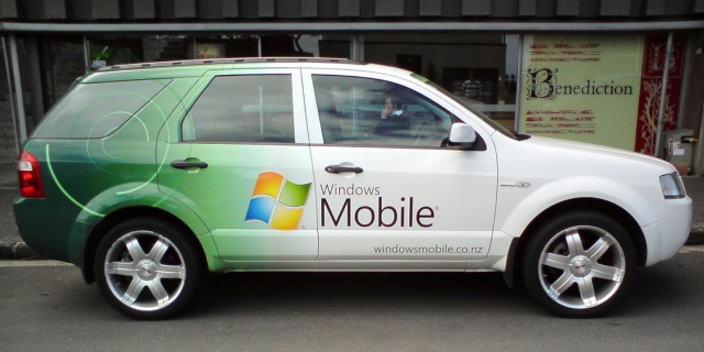 a car branded with Windows Mobile in new zealand