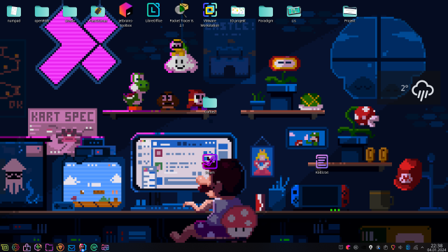 Just regular KDE desktop