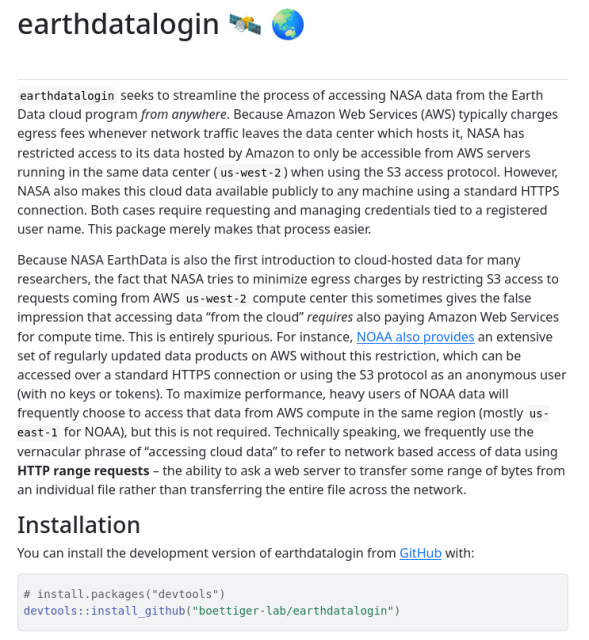 Screenshot from the package documentation