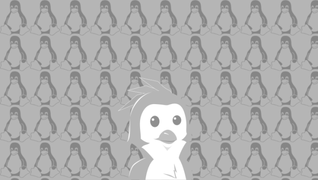 GamingOnLinux Penguin with the Linux Tux in the background
