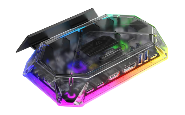 JSAUX transparent RGB docking station for handhelds