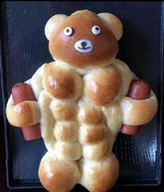 buff teddy bear bread