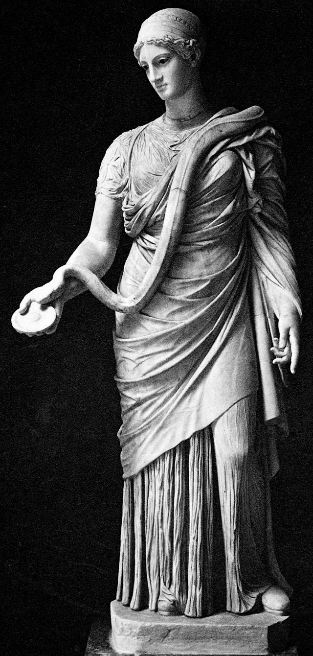 "Statue of Hygeia in Pentelic marble."

Wellcome Colection, CC BY 4.0, via Wikimedia Commons. Color edits.
