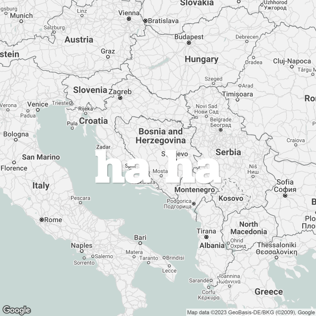 Map of Bosnia and Herzegovina overlayed with "ha ha".