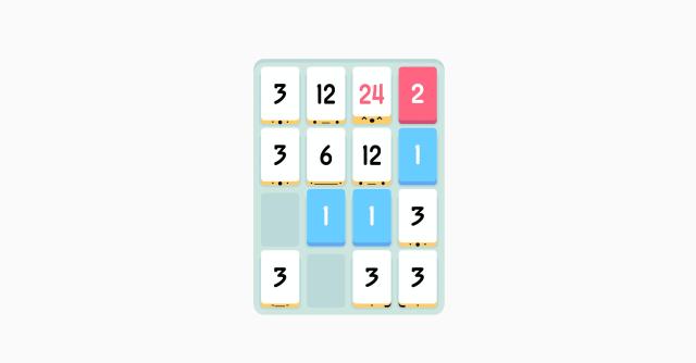 Threes! screenshot showing a board of numbers