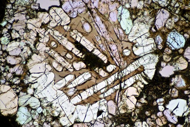 NWA 2224 Meteorite Thin Section Individual Microphotograph.

Solar Anamnesis, CC BY-NC-ND 2.0 via Flickr: https://flic.kr/p/SS2LTy