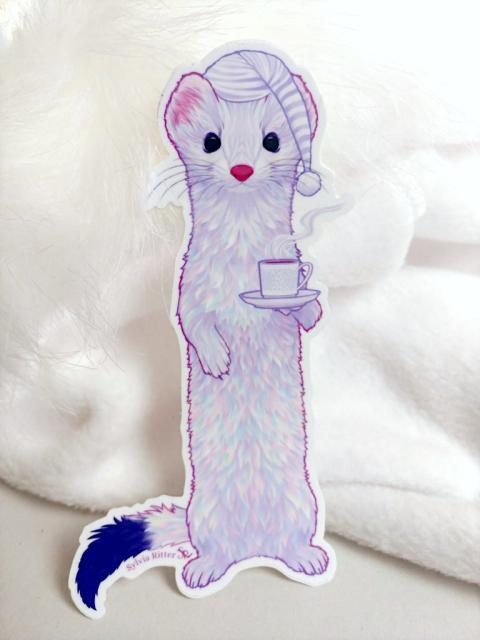 Eoan Ermine as a sticker. A great companion! https://shop.sylvia-ritter.com/collections/stickers/products/eoan-ermine-sticker