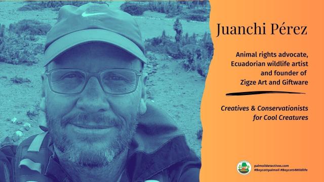 Juanchi profile pic 

Juanchi Pérez is a #vegan #animalrights advocate and #wildlife artist who paints species of #Peru #Ecuador in his exquisite art. He discusses why #animals should matter more to us all than #greed @ZIGZE #Boycottpalmoil #Boycott4Wildlife https://palmoildetectives.com/2023/08/27/wildlife-artist-and-animal-rights-advocate-juanchi-perez-in-his-own-words/ via @palmoildetect
