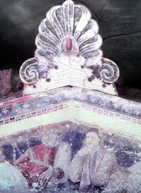 "The Tomb of the Palmettes; photography of the pediment and ceiling of the antechamber."

Carole Raddato from FRANKFURT, Germany, CC BY-SA 2.0, via Wikimedia Commons.