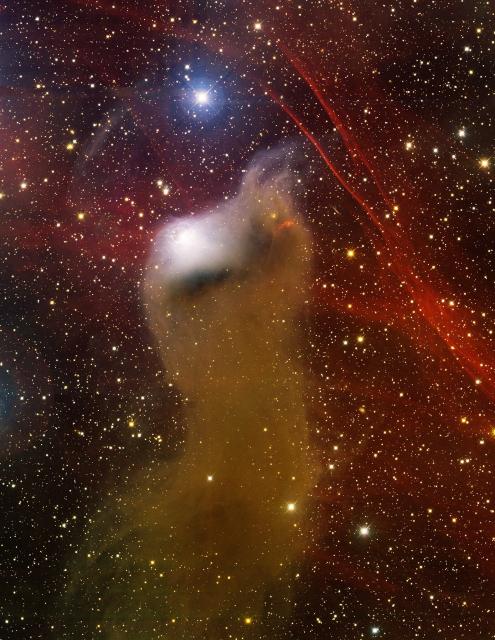 "VdB 152, Barnard 175."

T.A. Rector (University of Alaska Anchorage) and H. Schweiker (WIYN and NOIRLab/NSF/AURA), CC BY 4.0, via Wikimedia Commons.