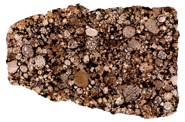 "Moorabie Meteorite Thin Section."

Solar Anamnesis, CC BY-NC-ND 2.0 via Flickr: https://flic.kr/p/2jiVavZ