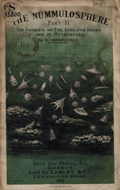 Cover of "Part 2: The Genesis of the Igneous Rocks and of Meteorites" showing the continuous rain of radiolaria in the benthos.
