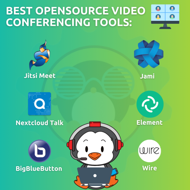 Best Opensource Video Conferencing Tools:

Jitsi Meet
Jami
Nextcloud Talk
Element
BigBlueButton
Wire
