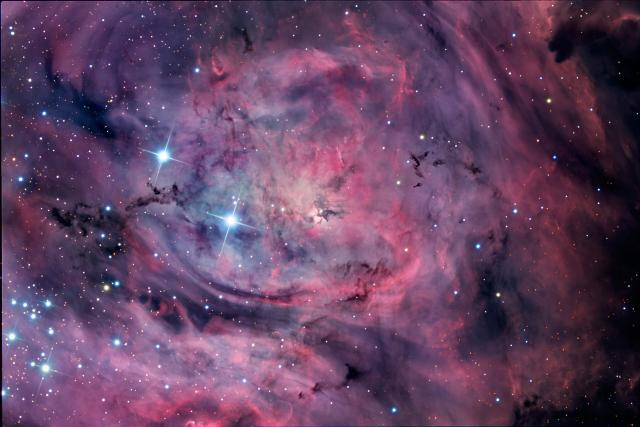 "Lagoon Nebula, M8, NGC 6523."

SSRO/PROMPT/CTIO, CC BY 4.0, via Wikimedia Commons.
