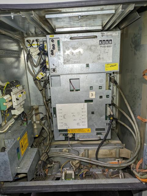 kuka pm6-600 module in a krc1, with cables plugged into it.