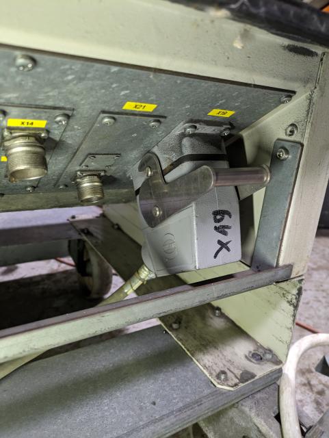 the connector, plugged into its receptacle.