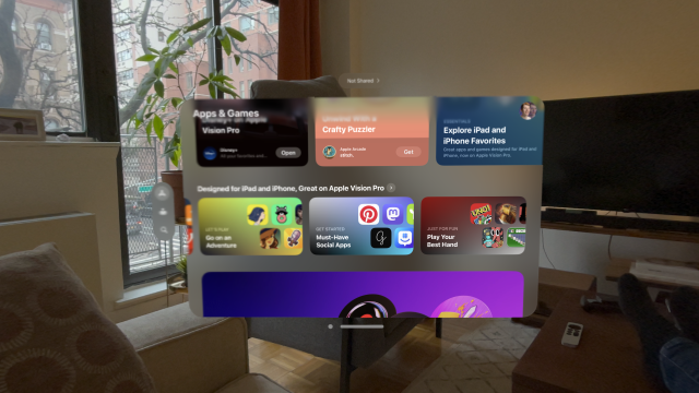 the visionOS app store