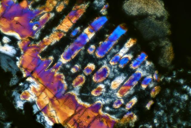 Moss Meteorite Thin Section microphotograph.

Solar Anamnesis, CC BY-NC-SA 2.0 via Flickr: https://flic.kr/p/2cBmYKW