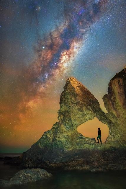 "Australia Rock under billions of stars."

Nesoji, CC BY 4.0, via Wikimedia Commons.