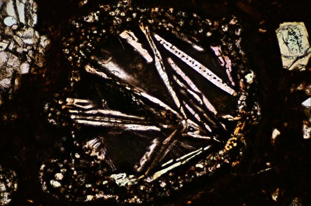 Microphoto of the Northwest Africa (NWA) 5426 Meteorite in cross polarized light.

Solar Anamnesis, CC BY-NC-SA 2.0 via Flickr: https://flic.kr/p/2gnkkLX