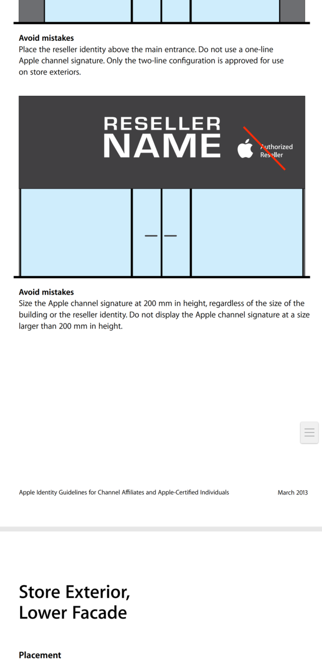 size the apple channel signature at 200mm in height regardless of the height of the reseller identity