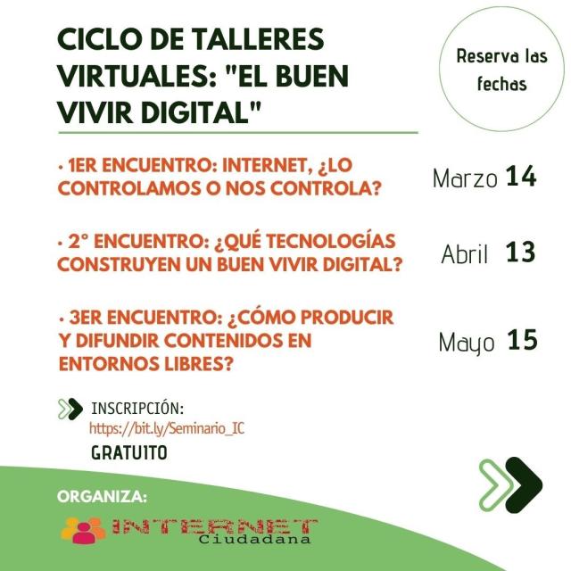Ciclo de Talleres virtuales "El Buen Vivir Digital"