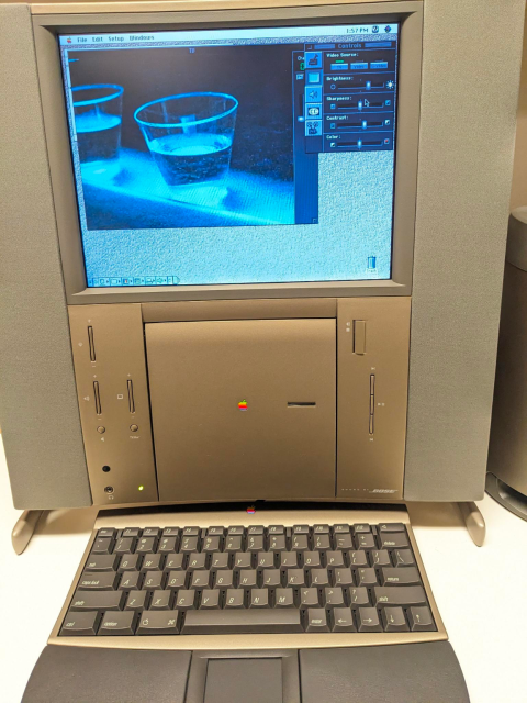 Jurassic Park playing on the Twentieth Anniversary Macintosh 