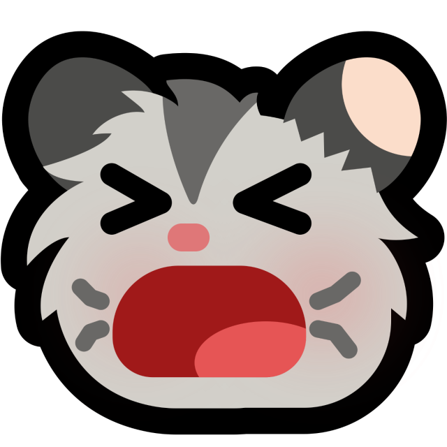 a fluffy neopossum is screaming!!!! aaaa!!!!