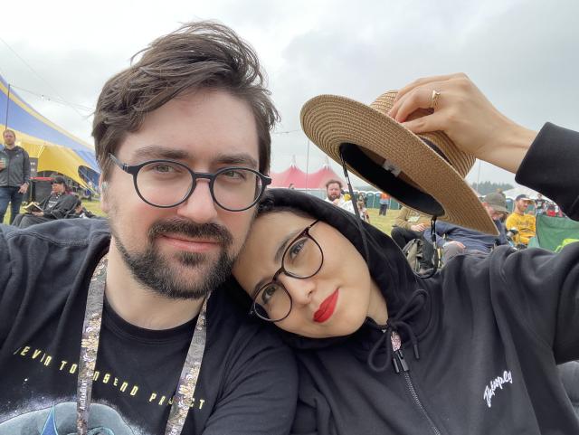 Me and my wife at ArcTanGent 2023