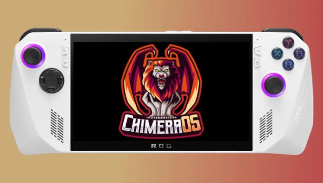 ROG Ally with ChimeraOS logo