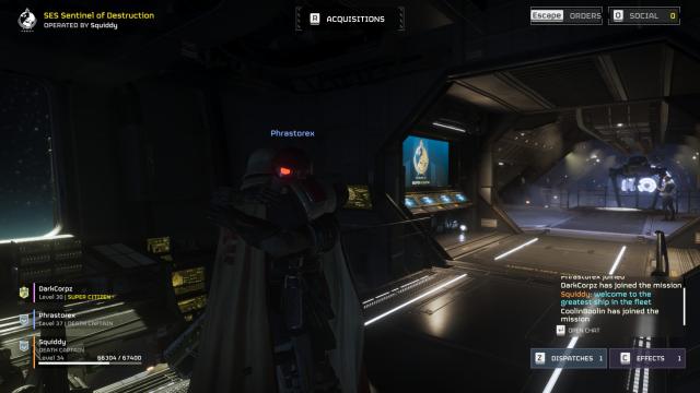 Two soldiers hugging with my "welcome to the greatest ship in the fleet message"