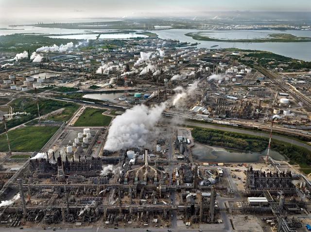 A 3,400-acre Exxon Petrochemical plant in Baytown, Texas, produces materials for tires, car bumpers and over 500,000 barrels of crude oil per day, according to the company.

Edward Burtynsky, courtesy Robert Koch Gallery, San Francisco / Nicholas Metivier Gallery, Toronto