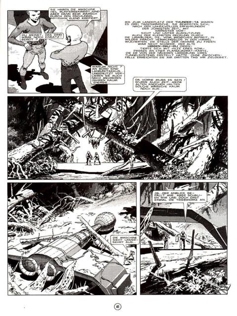 a page from the "Antrachor" comic with a crashed spaceship in the bottom left, the spaceship is the same used as example in the first image of this post