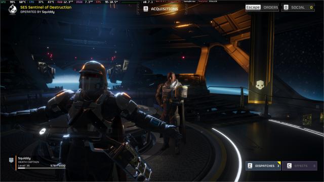 Helldivers 2, MangoHud along the top showing GPU, CPU, RAM etc