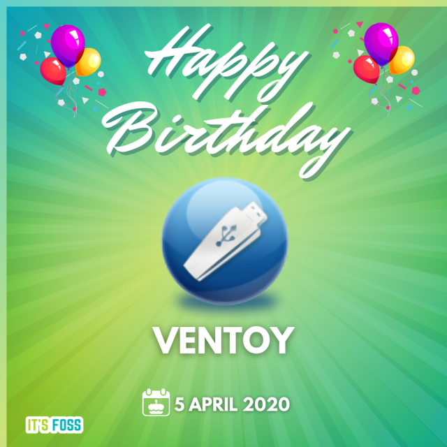 Happy Birthday

Ventoy

5 April 2020