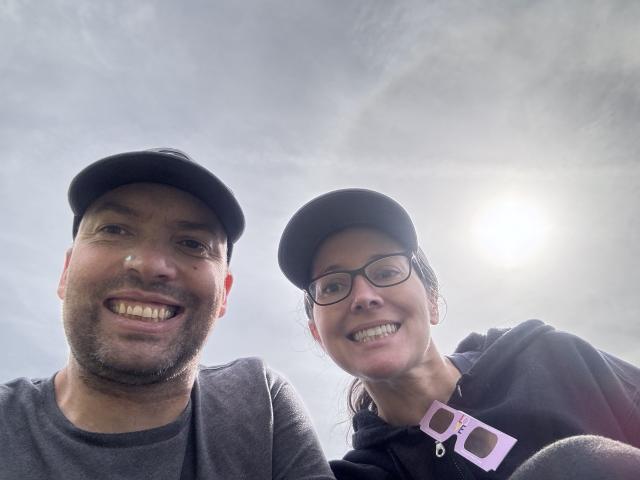 With David Lowry minutes before the total eclipse.