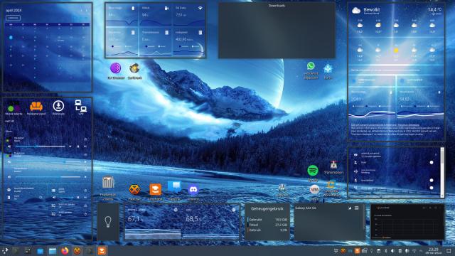 Very future looking desktop with Kde home assistant widgets