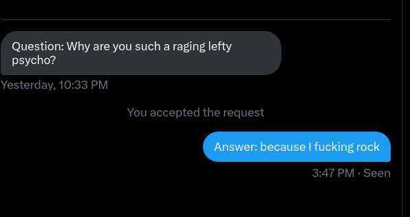 Answer: because i fucking rock