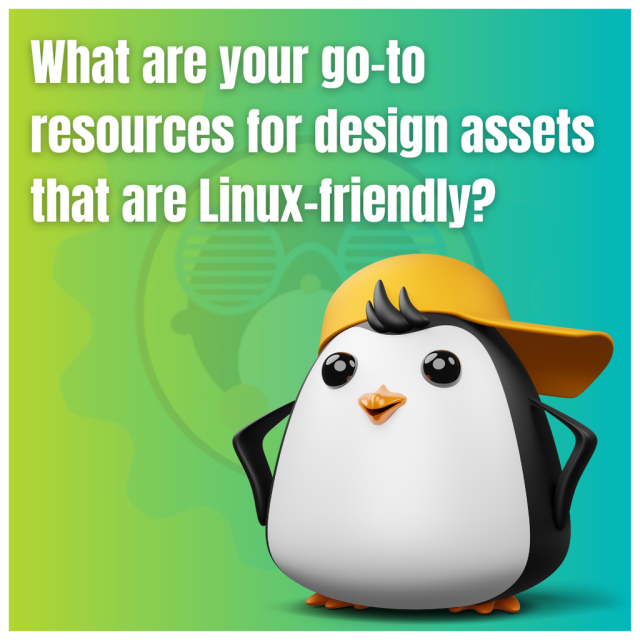 What are your go-to resources for design assets that are Linux-friendly?