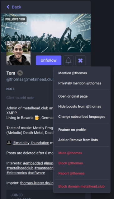 Screenshot shows profile page context menu next to the subscription bell. Click "Change subscribed languages". A dialog opens. 