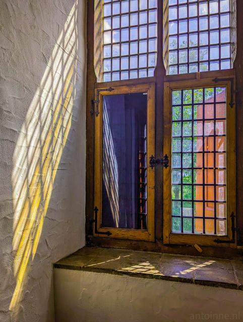 A stained glass window at Doorwerth Castle.