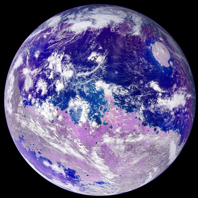 Ancient Mars with Purple Life.

Kevin M. Gill, CC BY 2.0, via Wikimedia Commons. Color edits.