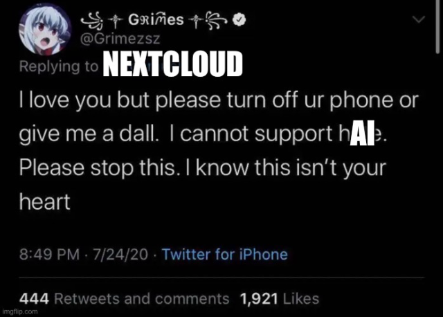 I love you but please turn off ur phone or give me a dall. I cannot support AI. Please stop this. I know this isn't your heart