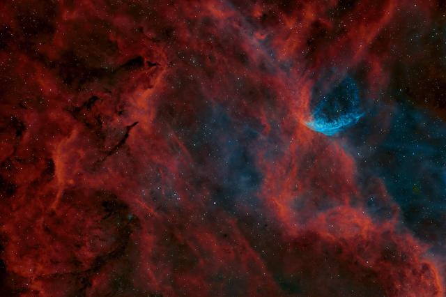 "Disk-shaped nebula formed by the winds of the B-type Wolf-Rayet star WR 134."

I, Luc Viatour, CC BY-SA 2.5, via Wikimedia Commons.