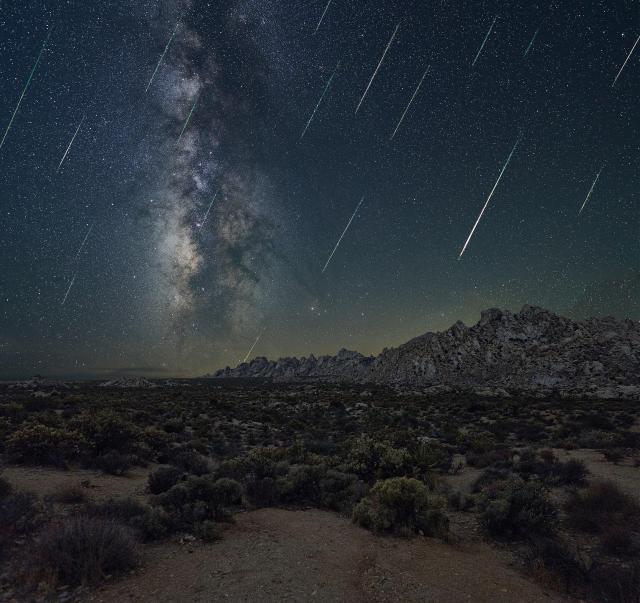 "Perseid Meteor Shower at Mojave National Preserve."

Jim Vajda from Oxford, Ohio, USA, CC BY 2.0, via Wikimedia Commons.