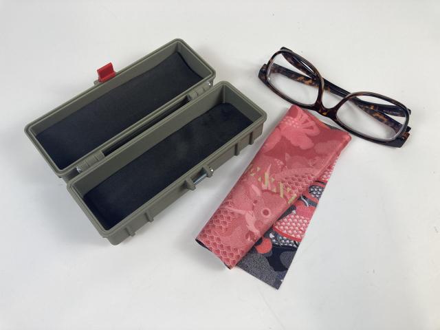 Rugged 3D printed case for glasses.