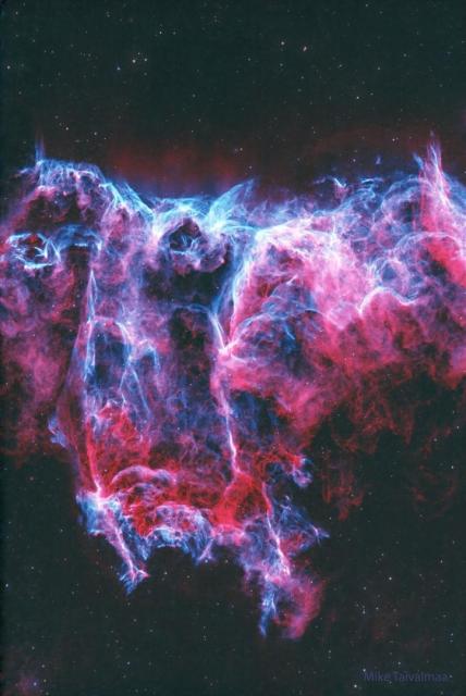 The featured image shows a starfield with a two- colored nebula in the center. The nebula is colored mostly red and blue.