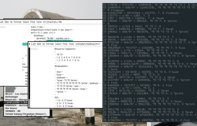 A Fizzbuzz program implemented in rewrite rules that compile to a OISC with multiply as its only operator.