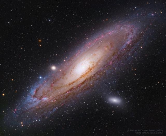 The featured image shows a spiral galaxy and a smaller oval galaxy in a dark starfield.